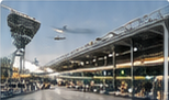Parking beside an airport terminal